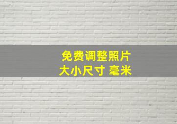 免费调整照片大小尺寸 毫米